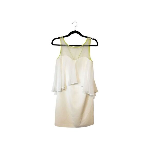 Vince Camuto Off White Chiffon Pencil Mini Dress Size 2 - Picture 1 of 4
